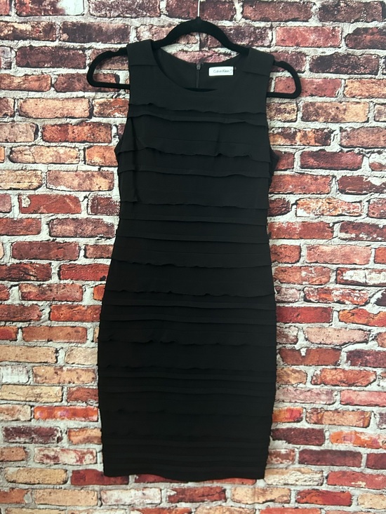 Calvin Klein Dresses & Skirts - Calvin Klein Black Ruffle Cocktail Dress Size 2 Petite
